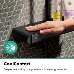 Hansgrohe Activera Q zestaw prysznicowy ścienny termostatyczny z deszczownicą czarny mat 28648670