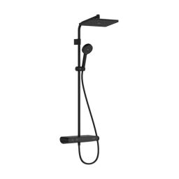 Hansgrohe Activera Q zestaw prysznicowy ścienny termostatyczny z deszczownicą czarny mat 28649670