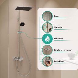Hansgrohe Activera Q zestaw prysznicowy ścienny z deszczownicą chrom 28747000