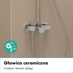 Hansgrohe Activera Q zestaw prysznicowy ścienny z deszczownicą chrom 28747000