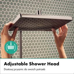 Hansgrohe Activera Q zestaw prysznicowy ścienny termostatyczny z deszczownicą chrom 28753000