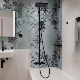 Hansgrohe Activera Q zestaw prysznicowy ścienny termostatyczny z deszczownicą czarny mat 28753670