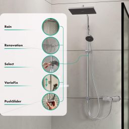 Hansgrohe Activera Q zestaw prysznicowy ścienny z deszczownicą chrom 28757000