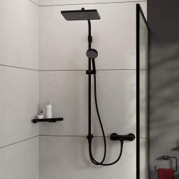 Hansgrohe Activera Q zestaw prysznicowy ścienny z deszczownicą czarny mat 28757670