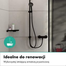 Hansgrohe Activera Q zestaw prysznicowy ścienny z deszczownicą czarny mat 28757670