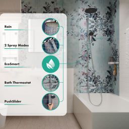 Hansgrohe Activera S zestaw wannowo-prysznicowy ścienny termostatyczny z deszczownicą chrom 28871000