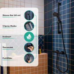 Hansgrohe Activera Select S zestaw prysznicowy ścienny termostatyczny czarny 28876670