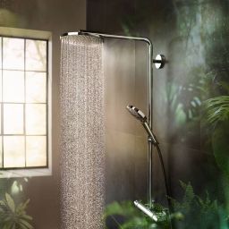 Hansgrohe Raindance S PowderRain zestaw prysznicowy ścienny termostatyczny z deszczownicą chrom 27633000