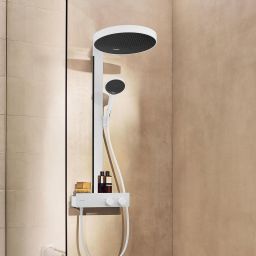 Hansgrohe Rainfinity ShowerTablet zestaw prysznicowy ścienny termostatyczny z deszczownicą biały mat 26853700