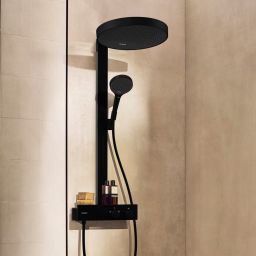 Hansgrohe Rainfinity ShowerTablet zestaw prysznicowy ścienny termostatyczny z deszczownicą czarny mat 26853670
