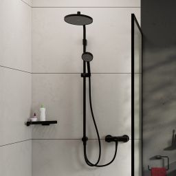 Hansgrohe Activera S zestaw prysznicowy ścienny z deszczownicą czarny 28074670