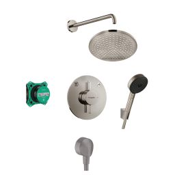 Hansgrohe Crometta zestaw prysznicowy podtynkowy z deszczownicą nikiel szczotkowany 88002391