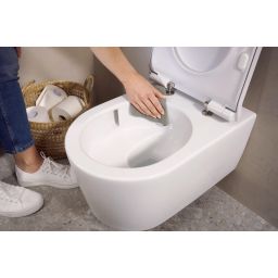 Zestaw Hansgrohe EluPura S miska WC z deską sedesową wolnoopadającą wisząca bez kołnierza spłukiwanie wirowe biały (62024450, 60148450)
