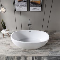 Outlet - Hagser Anke wanna wolnostojąca 170x80 cm akrylowa owalna biały połysk HGR13000012