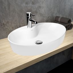 Hagser Elena umywalka 57x41 cm nablatowa owalna biała HGR10000041