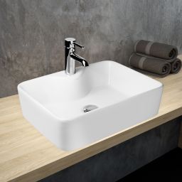 Hagser Alexa umywalka 48x37 cm nablatowa prostokątna biała HGR20000041