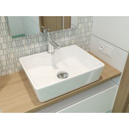 Hagser Alexa umywalka 48x37 cm nablatowa prostokątna biała HGR20000041