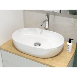 Hagser Adele umywalka 60,5x42,5 cm nablatowa owalna biała HGR40000040