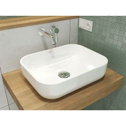 Hagser Dita umywalka 46,5x32,5 cm nablatowa prostokątna biała HGR60000040