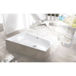 Hoesch Thasos wanna narożna 150x100 cm do zabudowy trapezowa lewa biała 3745.010