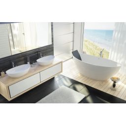 Hoesch Namur umywalka 50x30 cm nablatowa owalna biała mat 4410.013