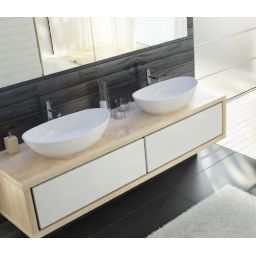 Hoesch Namur umywalka 60x35 cm nablatowa owalna biała mat 4411.013