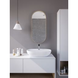 HoM Akasaka lustro 60x120 cm rama stalowa złoty oświetlenie zewnętrzne LED A-60x120-GO50x4-ON