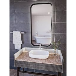 HoM Musum lustro 40x80 cm rama stalowa czarny M-40x80-BLC50x4ON