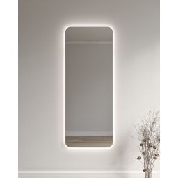 HoM Musum lustro 40x80 cm rama stalowa biały M-40x80-W50x4ON