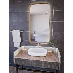 HoM Musum lustro 60x120 cm rama stalowa złoty M-60x120-GO50x4ON