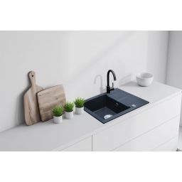 iceBerg San zlewozmywak 59x50 cm z baterią kuchenną Mango onyx metallic/czarny mat ZZB1411ABM