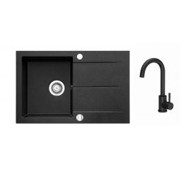 iceBerg San zlewozmywak z baterią czarny/czarny ZZB1411BB