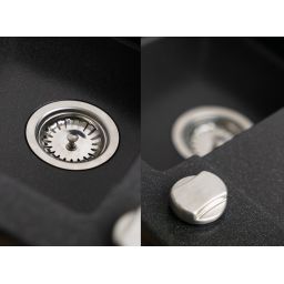 iceBerg San zlewozmywak z baterią czarny/czarny ZZB1411BB