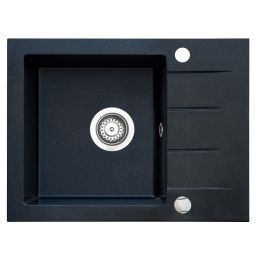iceBerg Flex zlewozmywak z baterią 58x44 cm granitowy czarny ZZF1411ABFIX