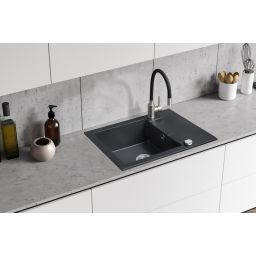 iceBerg Flex zlewozmywak z baterią 58x44 cm granitowy czarny ZZF1411ABFIX