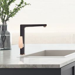 Invena Midnight Trend bateria kuchenna stojąca czarny mat/różowe złoto BZ-35-014