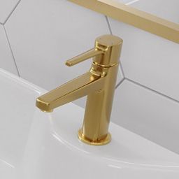 Invena Glamour bateria umywalkowa stojąca złoty połysk BU-02-009