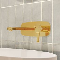 Invena Glamour Trend bateria umywalkowa podtynkowa złota BP-02-U09