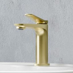 Invena Alonia bateria umywalkowa stojąca złota BU-70-009