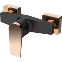 Invena Midnight bateria prysznicowa ścienna czarny mat/różowe złoto BN-35-014