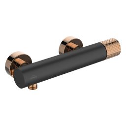Invena Moonlight bateria prysznicowa ścienna czarny/różowe złoto BN77014