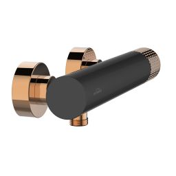 Invena Moonlight bateria prysznicowa ścienna czarny/różowe złoto BN77014
