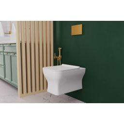 Invena bateria bidetowa z zestawem prysznicowym podtynkowa złota BP-00-B09