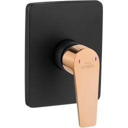 Invena Midnight bateria prysznicowa podtynkowa czarny mat/różowe złoto BP-35-001