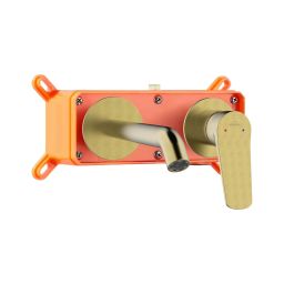 Invena Alonia bateria umywalkowa podtynkowa złota BP-70-U09