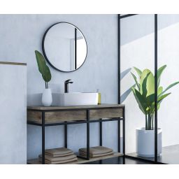 Invena Neri bateria umywalkowa stojąca czarny mat BU-01-004