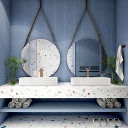 Invena Neri bateria umywalkowa stojąca miedź BU-P1-W14