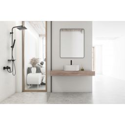 Invena Glamour bateria umywalkowa stojąca czarny mat BU-02-004