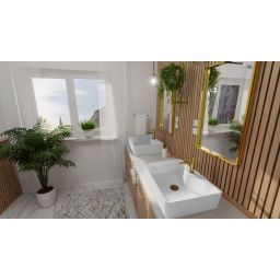 Invena Glamour bateria umywalkowa stojąca złoty połysk BU-02-009