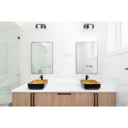 Invena Paros bateria umywalkowa stojąca wysoka czarny mat BU-09-W04